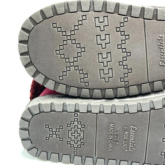 Muk Luks Womens Size 7 Burgundy Red Vegan Suede‎ Leather Boots Shoes - Picture 9 of 12